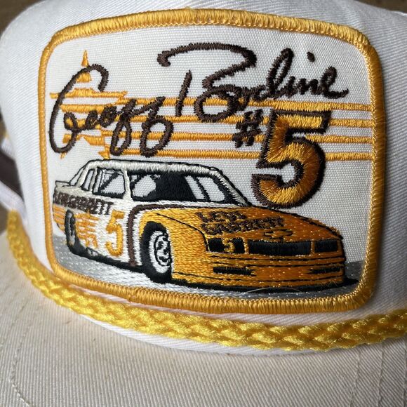 Vintage Geoff Bodine Three Stripe Trucker Hat Mesh Snapback Levi Garrett Racing - Picture 3 of 7